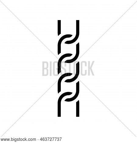Curb Chain Glyph Icon Vector. Curb Chain Sign. Isolated Symbol Illustration