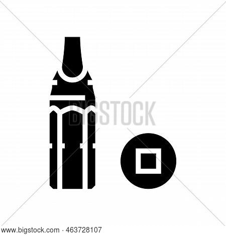 Robertson Screwdriver Bit Glyph Icon Vector. Robertson Screwdriver Bit Sign. Isolated Symbol Illustr