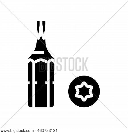 Torx Drive Screwdriver Bit Glyph Icon Vector. Torx Drive Screwdriver Bit Sign. Isolated Symbol Illus
