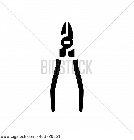 Linesman Pliers Glyph Icon Vector. Linesman Pliers Sign. Isolated Symbol Illustration