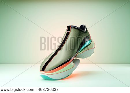 Colorful  Sneaker Premium 3d Render  On A  Monochrone  Background