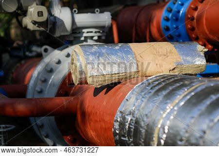Shallow Depth Of Field (selective Focus) Details With Industrial Glass Wool Used To Thermal Insulate