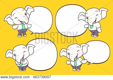 Cute Elephant Mascot With Speech Bubble