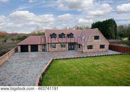 Dry Drayton, Cambridgeshire - Jan 10 2017: Brand New Substantial Modern Contemporary Home With Lands