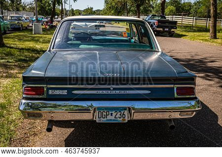 Falcon Heights, Mn - June 19, 2022: High Perspective Rear View Of A 1963 Amc Rambler Classic 770 Sed