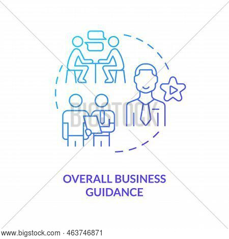 Overall Business Guidance Blue Gradient Concept Icon. Experience And Advice. Benefit Of Alternative 