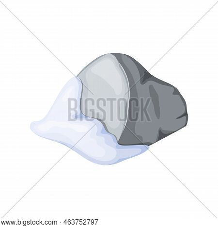 Gray Stones Or Rocks In Snow. Broken Cartoon Rocks And Snowdrifts. Cartoon Crags And Snowdrifts. Ice