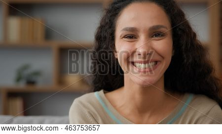 Close Up Female 30s Adult Pensive Lady Dreaming Thoughtful Hispanic Caucasian Woman Thinking Looking