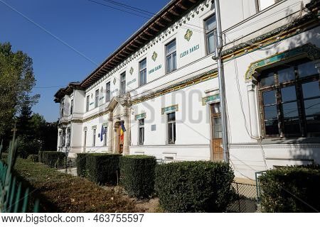 Bucharest, Romania - October 18, 2022: Details With The Exterior Of Scoala Centrala National College