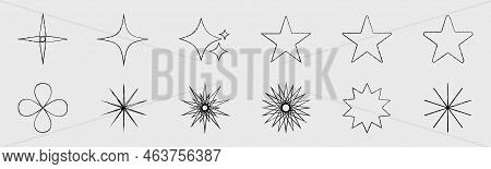 Vector Set Of Y2k. Big Collection Of Abstract Graphic Geometric Objects. Objects In Y2k Style. Glitc