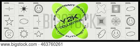 Vector Set Of Y2k. Large Set Of Retro Objects For Design. Objects In Y2k Style. Icons Collection. Ve