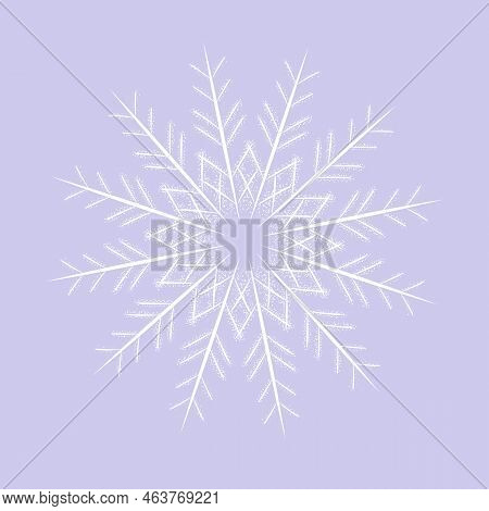 White Snowflake On A Blue Backgrund. Icon Graphic.