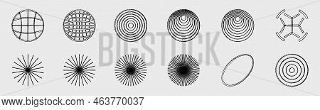 Vector Set Of Y2k. Big Collection Of Abstract Graphic Geometric Objects. Objects In Y2k Style. Glitc
