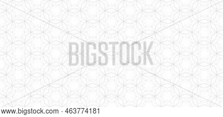 Vector Abstract Geometric Seamless Pattern In Traditional Arabian Style. Subte Ornament With Thin Li