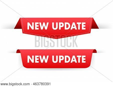 New Update Red Ribbon, Label Icon Vector Design. Vector Illustration.