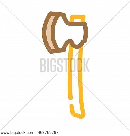 Broad Axe Hatchet Color Icon Vector. Broad Axe Hatchet Sign. Isolated Symbol Illustration