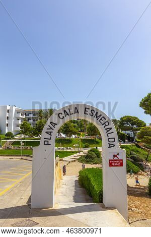 Cala D'or, Spain - June 22, 2022: Entrance Gate To Esmeralda Beach In Cala D'or.