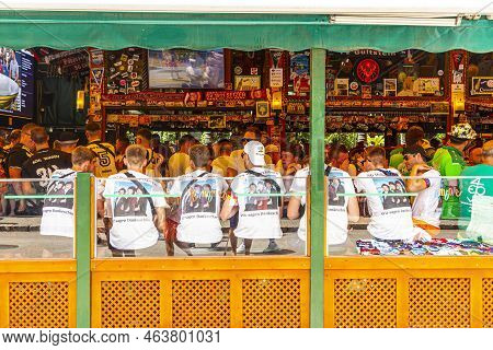 Palma De Mallorca, Spain - June 22, 2022: People Have Party At The Schinkenstrasse, Engl: Ham Street