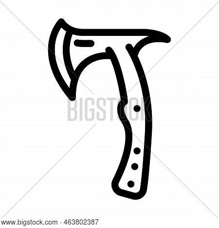 Throwing Axe Tool Line Icon Vector. Throwing Axe Tool Sign. Isolated Contour Symbol Black Illustrati