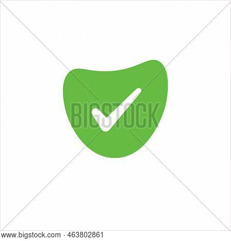 Tick In Green Blob Checkmark Icon. Ok Button For Vote, Decision, Web. Symbol Of Correct, Check, Appr