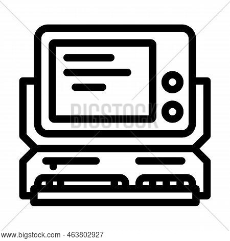 Computer Pc Retro Gadget Line Icon Vector. Computer Pc Retro Gadget Sign. Isolated Contour Symbol Bl