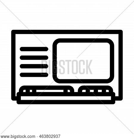 Computer Pc Retro Gadget Line Icon Vector. Computer Pc Retro Gadget Sign. Isolated Contour Symbol Bl