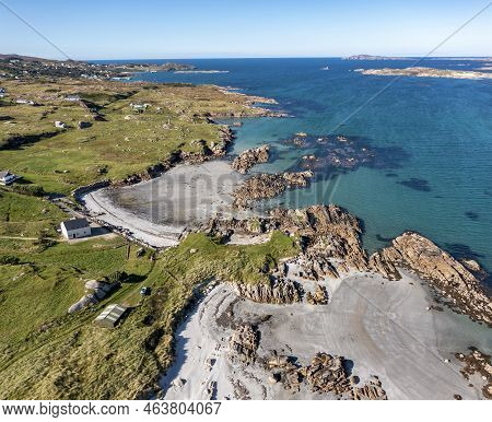 Aerial View Of Cloughcorr Beach On Arranmore Island In County Donegal, Republic Of Ireland