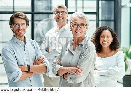 Group Of Successful Business People Standing Together.