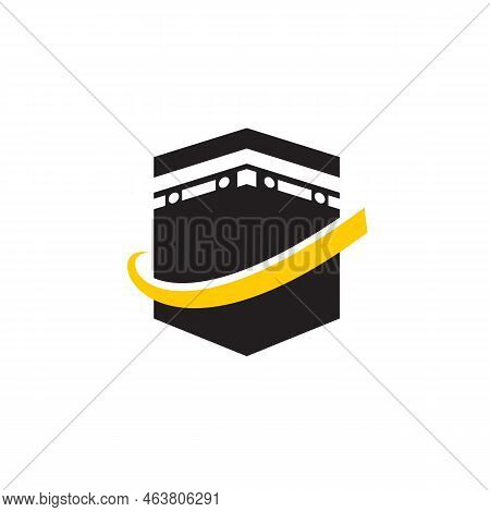 Ka'bah Mosque Islamic Hajj Vector Logo Design