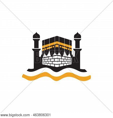 Ka'bah Mosque Islamic Hajj Vector Logo Design