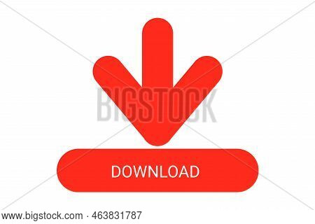 A Red Color Download Icon Upload Button Load Symbol  Shapes Silhouette Style Download Icon Design In