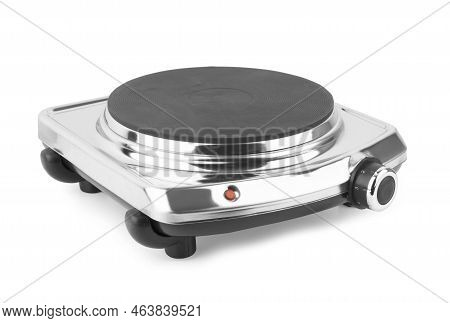 Portable Single Burner Electric Stove Isolated On White