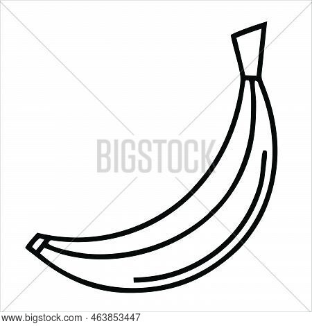 Banana Icon Isolated On White Background From Vegan Food Collection. Banana Icon Thin Line Outline L