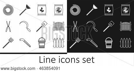 Set Line Garden Fence, Fertilizer Bag, Sickle, Gardening Handmade Scissor, Hose Fire Hose, Shovel An