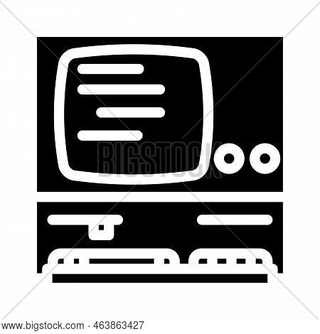 Computer Pc Old Gadget Glyph Icon Vector. Computer Pc Old Gadget Sign. Isolated Symbol Illustration