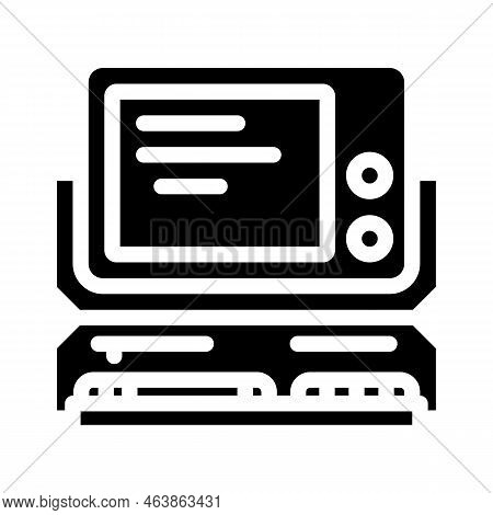 Computer Pc Retro Gadget Glyph Icon Vector. Computer Pc Retro Gadget Sign. Isolated Symbol Illustrat