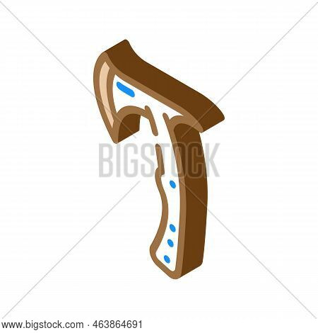 Throwing Axe Tool Isometric Icon Vector. Throwing Axe Tool Sign. Isolated Symbol Illustration