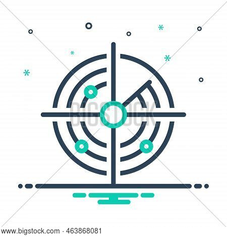 Mix Icon For Radar Detection Electronic Locator Navigation Radio-location Range Scanner