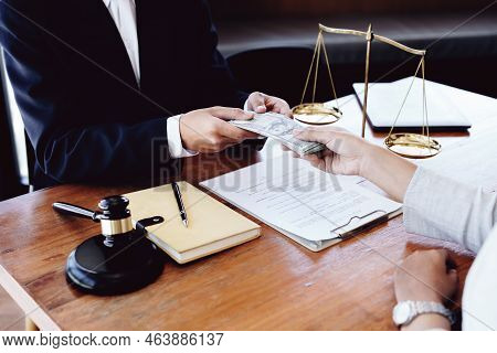 Fraudulent Payment Between Lawyer And Client, Concept Corruption