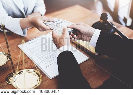 Fraudulent Payment Between Lawyer And Client, Concept Corruption