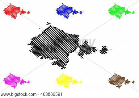 Skomer Island (united Kingdom Of Great Britain And Northern Ireland, Wales) Map Vector Illustration,