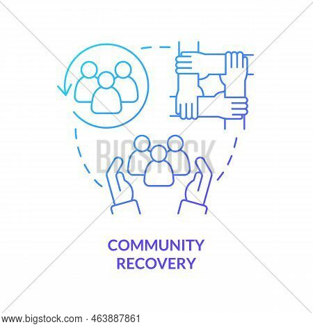 Community Recovery Blue Gradient Concept Icon. Radiation Effects. Public Health Preparedness Abstrac