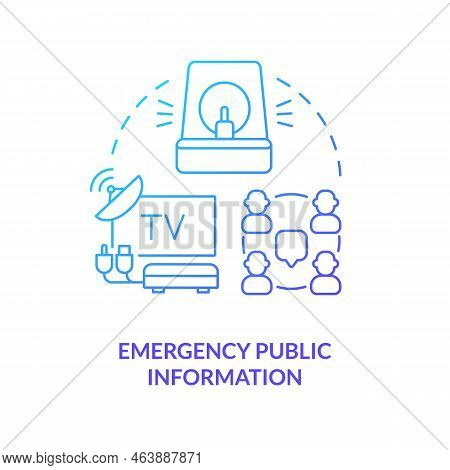 Emergency Information Blue Gradient Concept Icon. Communication. Public Health Preparedness Abstract