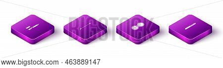 Set Isometric Eyeliner, Eyebrow, Cotton Swab For Ears, Makeup Powder With Mirror And Nail File Icon.