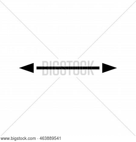 Thin Long Straight Double Arrow. Vector Illustration.