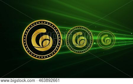 Radio Caca Crypto Currency Images. 3d Illustration. Digital Coins.