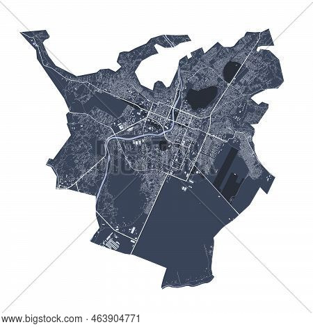 Podgorica Vector Map. Detailed Vector Map Of Podgorica City Administrative Area. Cityscape Poster Me