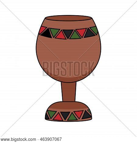 Modern Flat Illustration Of Kwanzaa Festival Symbol Kikombe Cha Umoja - Uniity Cup. Honoring African