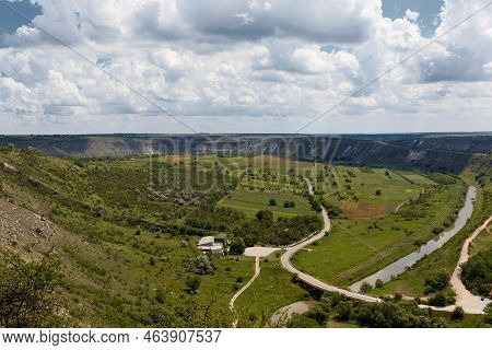 Wide Top Panoramic View, Butuceni Canyon In Moldova, Orheiul Vechi
