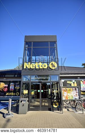 Warsaw, Poland. 10 October 2022. Outside Supermarket Netto. Signboard \